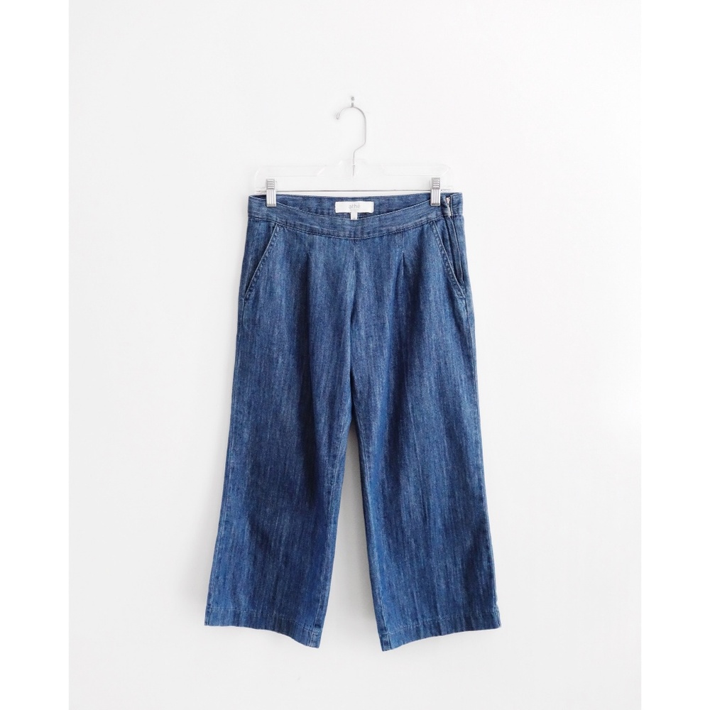 Vanessa Bruno Blue Chambray Pleated Culottes sz 4